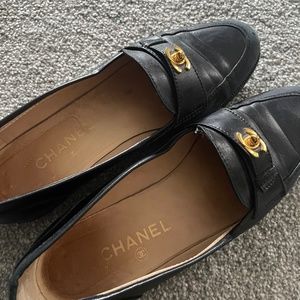 Chanel lamb skin loafers size 8.5